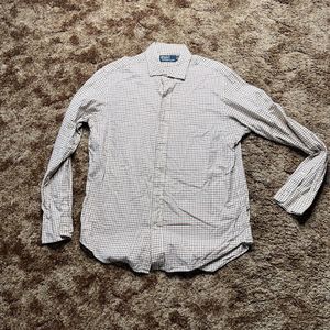 Polo Ralph Lauren Shirt Mens Large Flannel Tan Plaid Button Down Longsleeve